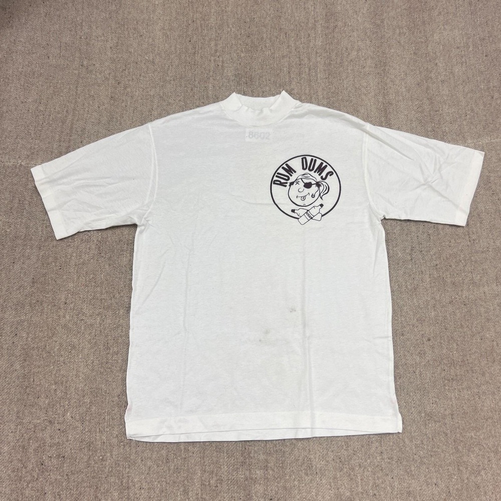 Vintage‎ Rum Dums Shirt Mens Medium White 1960s Pirate Cocktail Hathaway